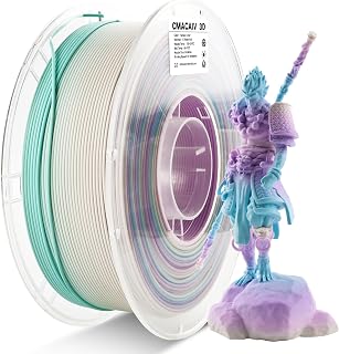 US Raw Materials 3D Printer Filament PLA, Shiny Matte Rainbow Dreamy Color Filament, Color Change by Length PLA, Fit Most FDM 3D Printers, Matte Finish 1KG/ 2.2lbs Spool+/-0.02mm