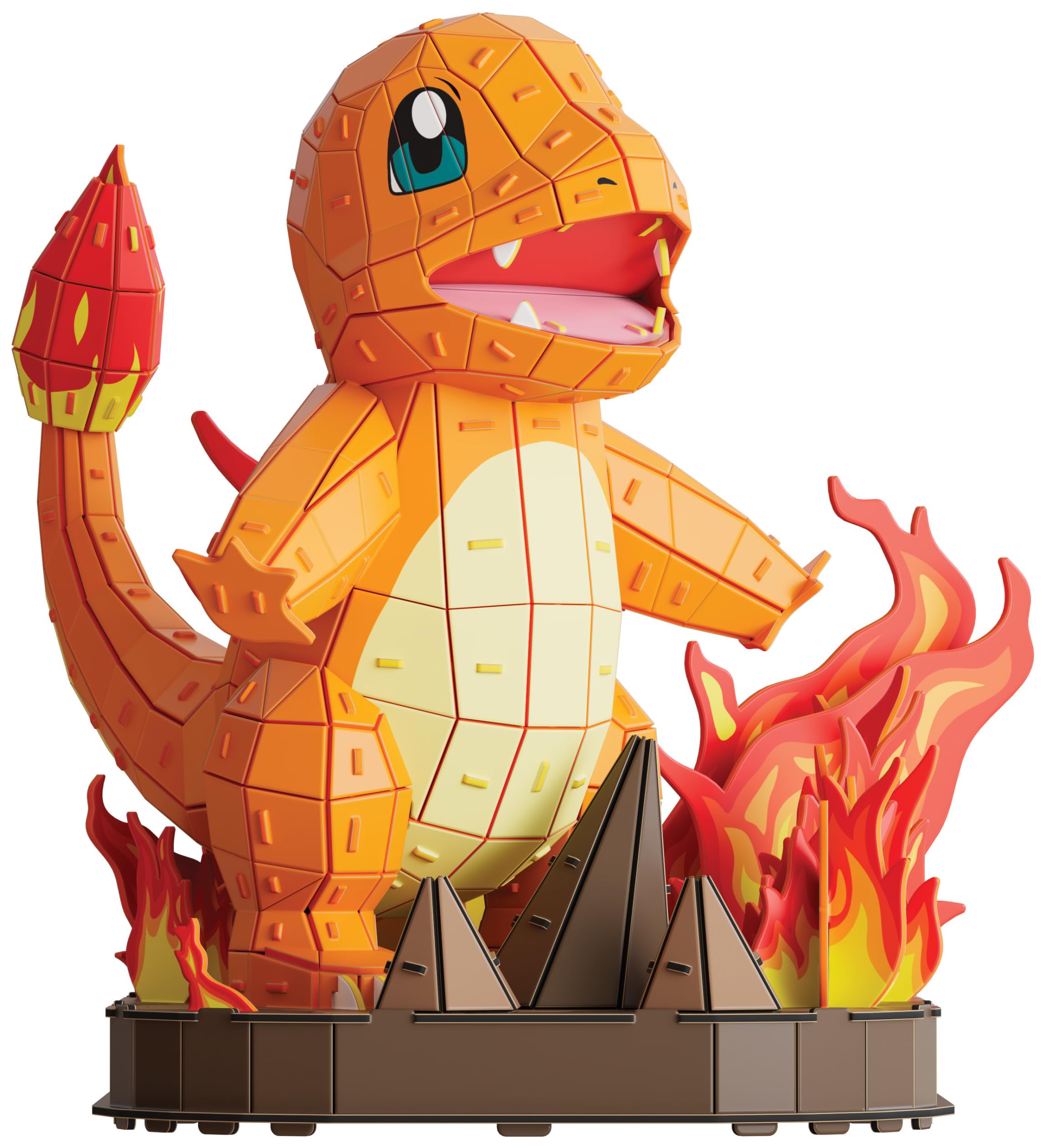 4D Build - Pokémon Glumanda - detailreicher 3D-Modellbausatz aus hochwertigem Karton, 241 Teile, leicht zu Bauen, ab 12 Jahren, Blau
