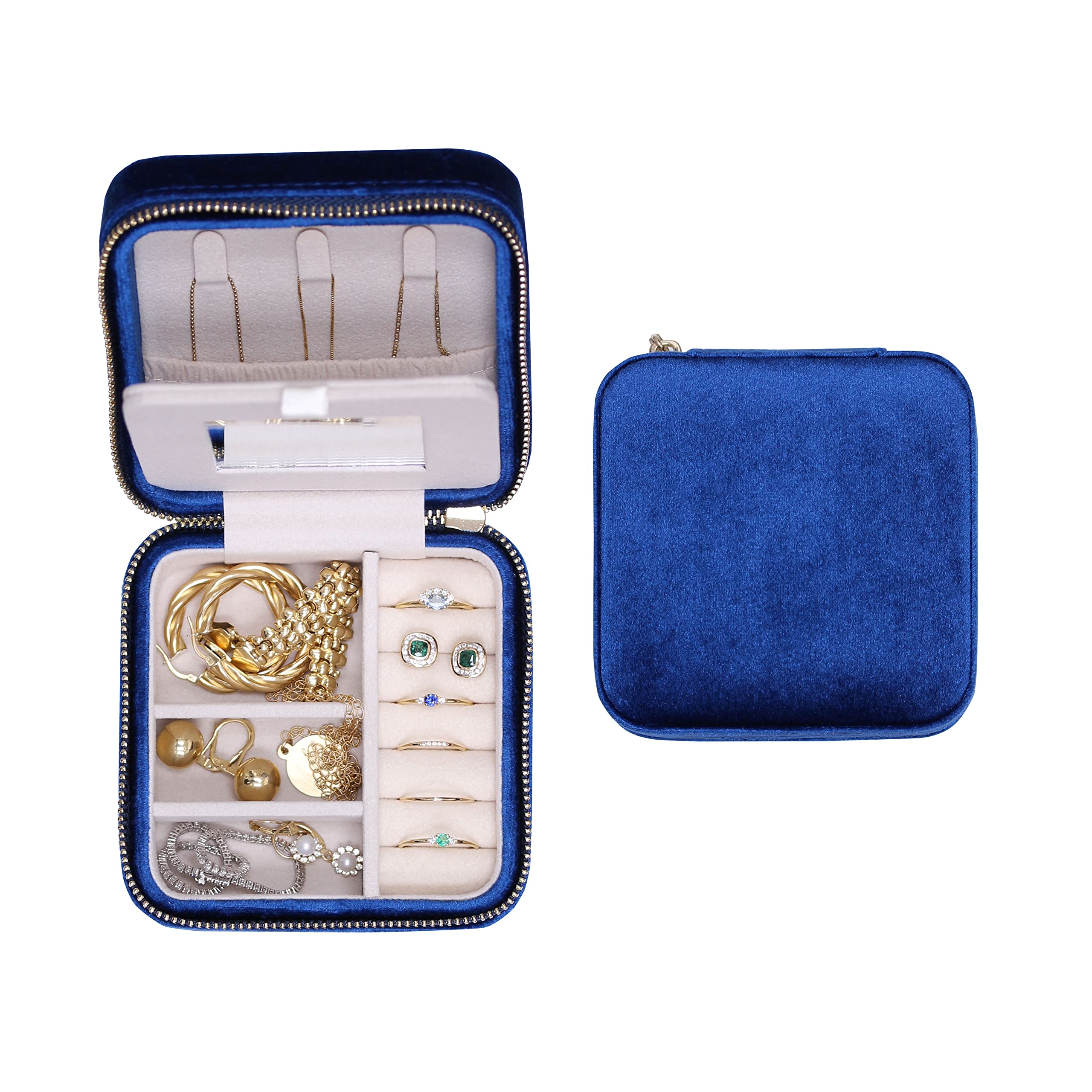 BLUTETEHexagon Velvet Double Slots Ring Heirlooms Box Engagement Ring Box Proposal Box Ring Display Holder