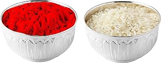 PRD CARATCAFE 925 Sterling Silver 20 GMS (10 x 2 pcs) Small Plates Dish/Katori/Wati (2 Pcs) for Diwali Puja Dhanteras Mandir