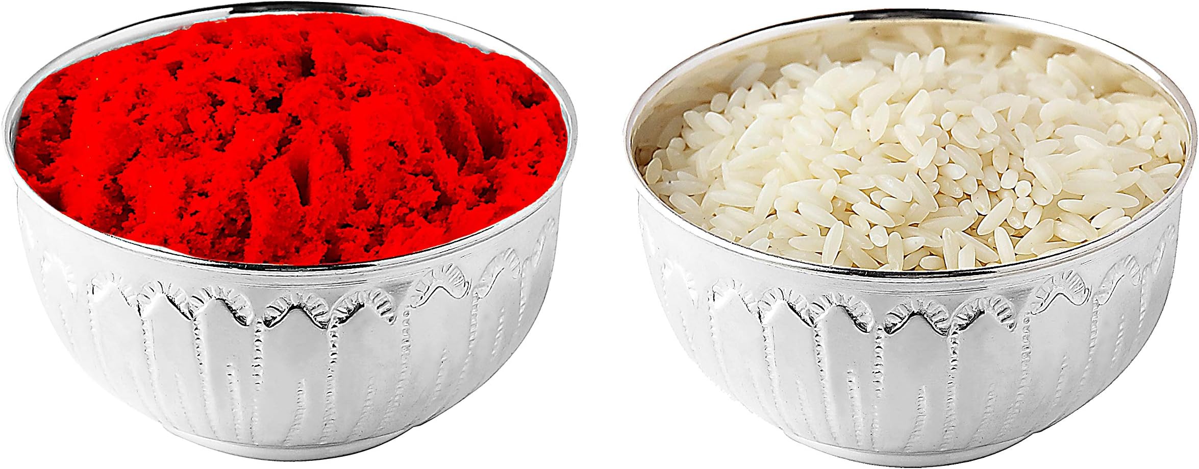 - 925 Sterling Silver 20 GMS (10 x 2 pcs) Small Plates Dish/Katori/Wati (2 Pcs) for Diwali Puja Dhanteras Mandir