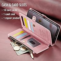 Vista 8 de Defencase Funda tipo cartera compatible con Motorola Moto G Stylus 5G 2023 con bloqueo RFID, cierre de cremallera, tarjetero de piel sintética suave