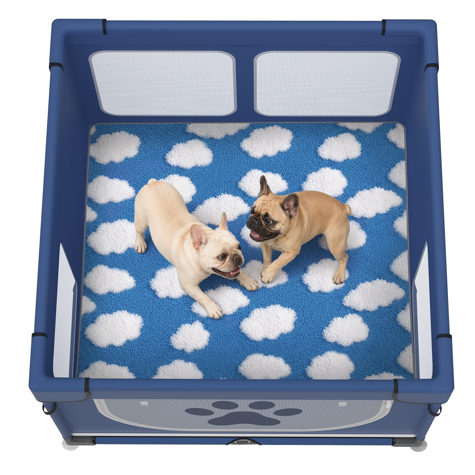 LOOBANI Washable Pee Pads for Dogs 41"x41",2 Pack, Blue