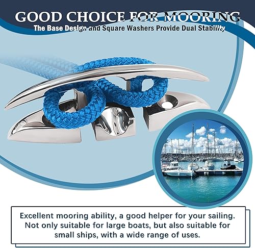 Miniatura 4 de SHENGHUISS 2 tacos plegables abatibles de acero inoxidable 316 de 5 pulgadas para montaje en muelle empotrado con cierres