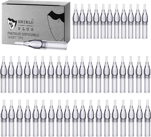9RT Disposable Tattoo Tips – Shield Plus Round Tattoo Nozzles – Hygienic, Single-Use for Liner Needles