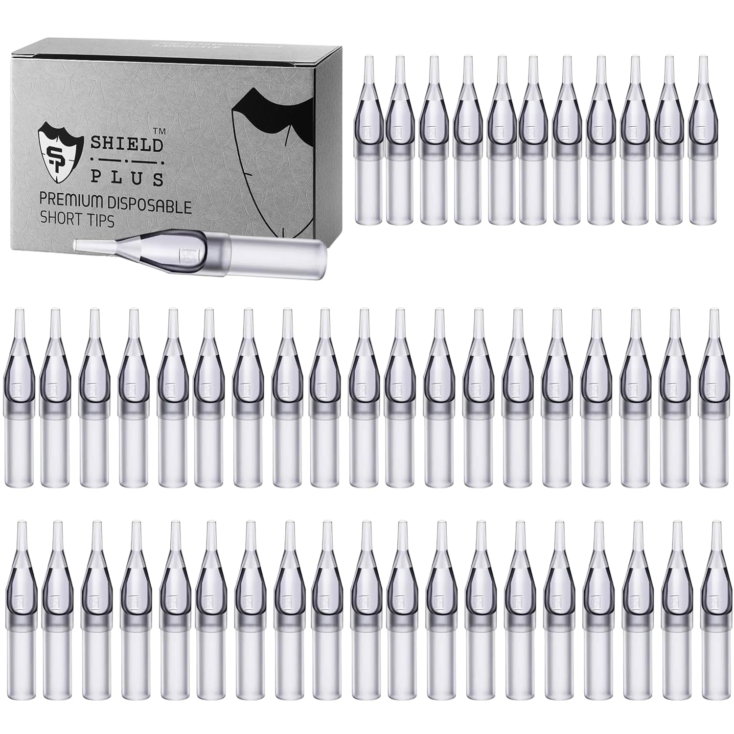 9RT Disposable Tattoo Tips – Shield Plus Round Tattoo Nozzles – Hygienic, Single-Use for Liner Needles