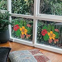 Vista 5 de BENECREAT Plantillas de dibujo de flores de hibisco, plantas tropicales, flores hawaianas, plantilla de pintura de plástico reutilizable