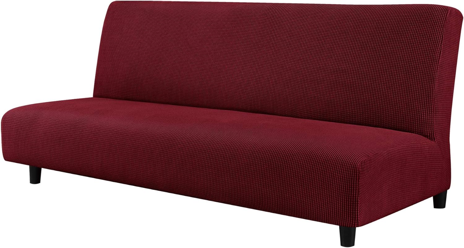 CHUN YI Stretch Armless Sofa Slipcover Elastic Fitted Full Folding Futon Cover Without Armrests with Elastic Bottom for Kids, Removable Machine Washable Furniture Sofa for Futon Couch (Denim Blue) : Home & Kitchen