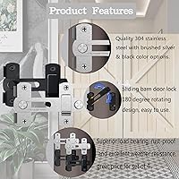 Vista 2 de Pestillo para puerta de granero, paquete de 4 cierres de puerta de acero inoxidable de 4 pulgadas, cierres de puerta abatibles, cierre de puerta