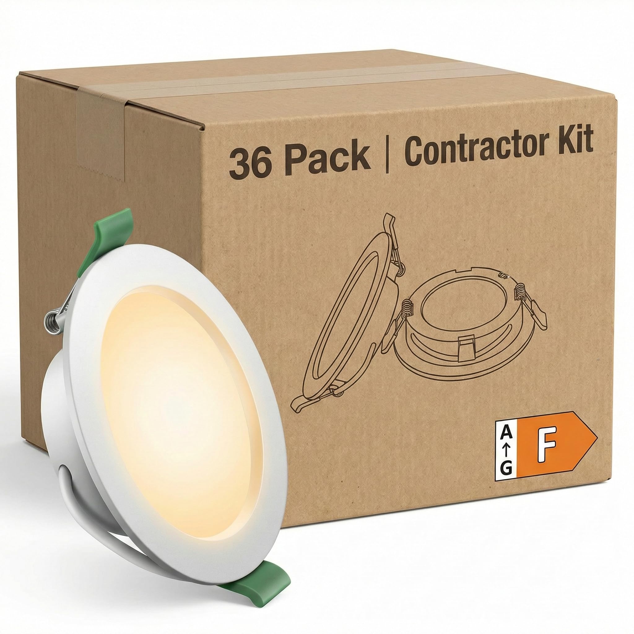 Yiahin 36er Set LED Einbaustrahler 4W 3000K Warmweiß - Ultra Flach 28mm Einbauspots, Lochmaß Ø 75-80mm, 339lm, Flimmerfrei Deckenspots IP20, Nicht Dimmbar, Einbauleuchten für Wohnzimmer (Weiß)
