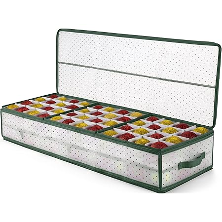 SONGMICS Boîte De Rangement Pour Décorations De Noël, 96 Cases De 7,6
