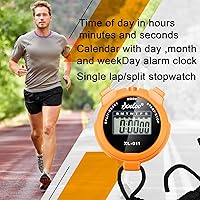 Vista 5 de TOODOO Paquete de 12 cronómetros digitales multifunción, cronómetro deportivo a granel con cordón, pantalla de plástico, impermeable, fecha, hora