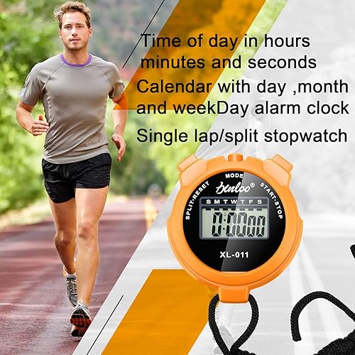 Miniatura 5 de TOODOO Paquete de 12 cronómetros digitales multifunción, cronómetro deportivo a granel con cordón, pantalla de plástico, impermeable, fecha, hora,