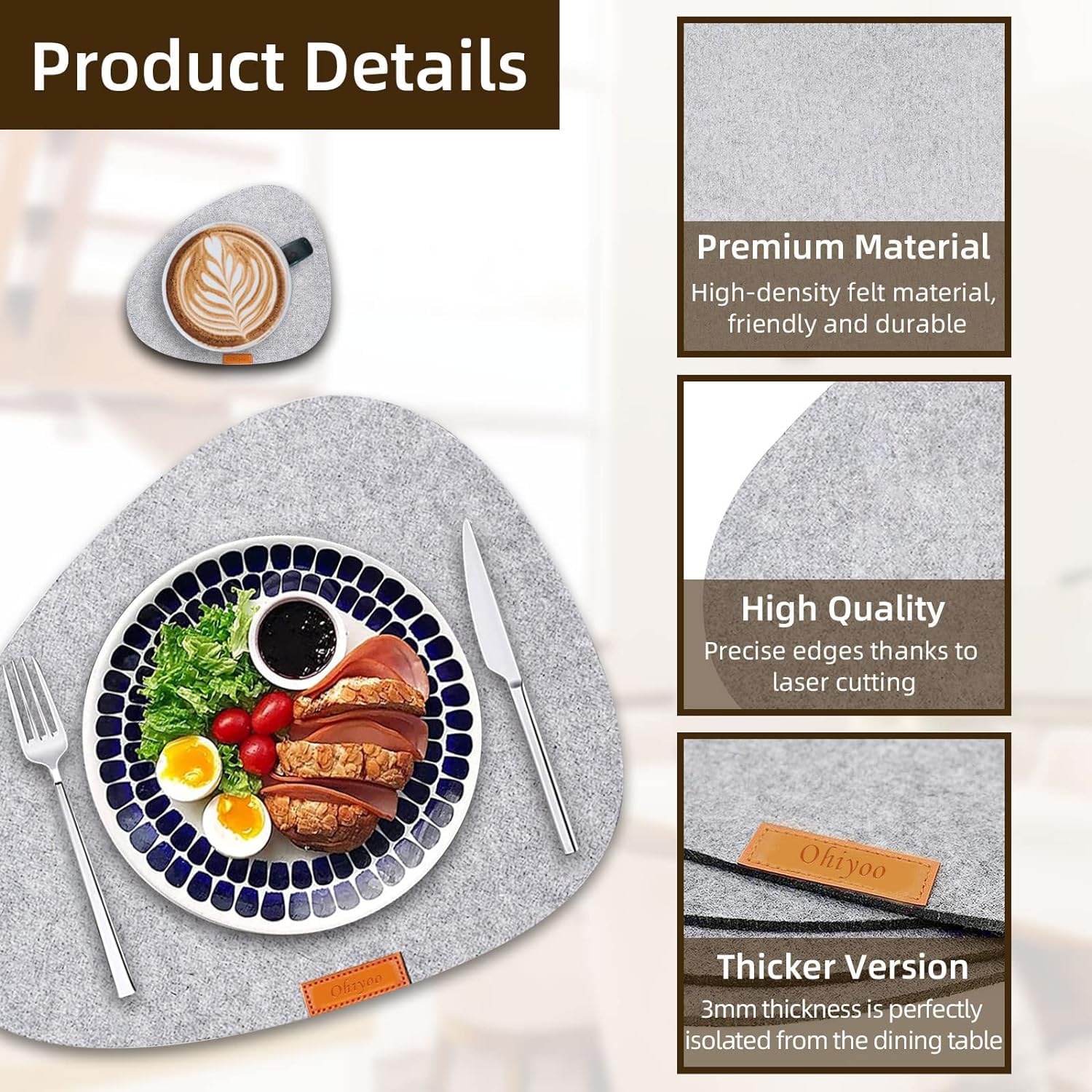 Amazon｜Supercap フェルトランチョンマット キッチン/ダイニング