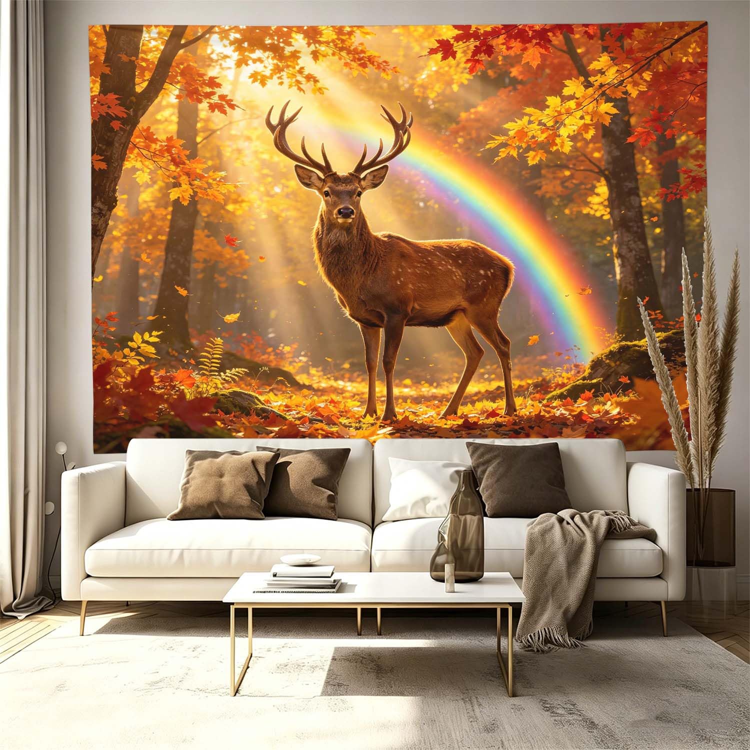 Arazzo da Parete Grande 300x260 cm Cervo Maschio 3D Telo da Parete