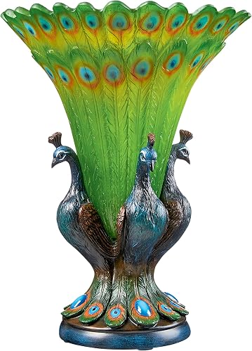 Design Toscano Grand Plumage Peacock Sculptural Vase