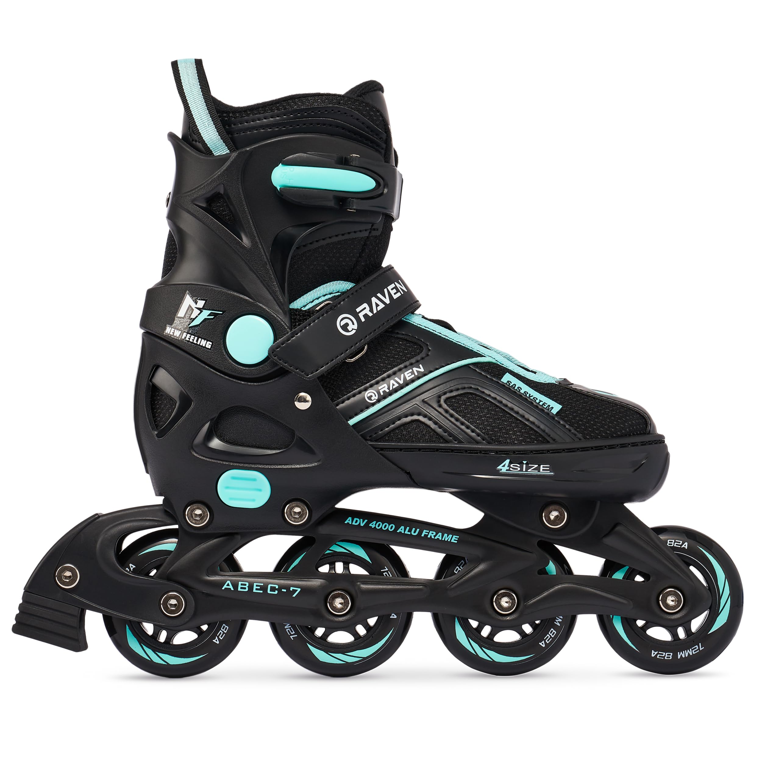 Raven - Pattini a rotelle per bambini, ragazze, adulti, bambini - Pattini a rotelle 2 in 1 con pattini da ghiaccio - Regolabili - Pulse
