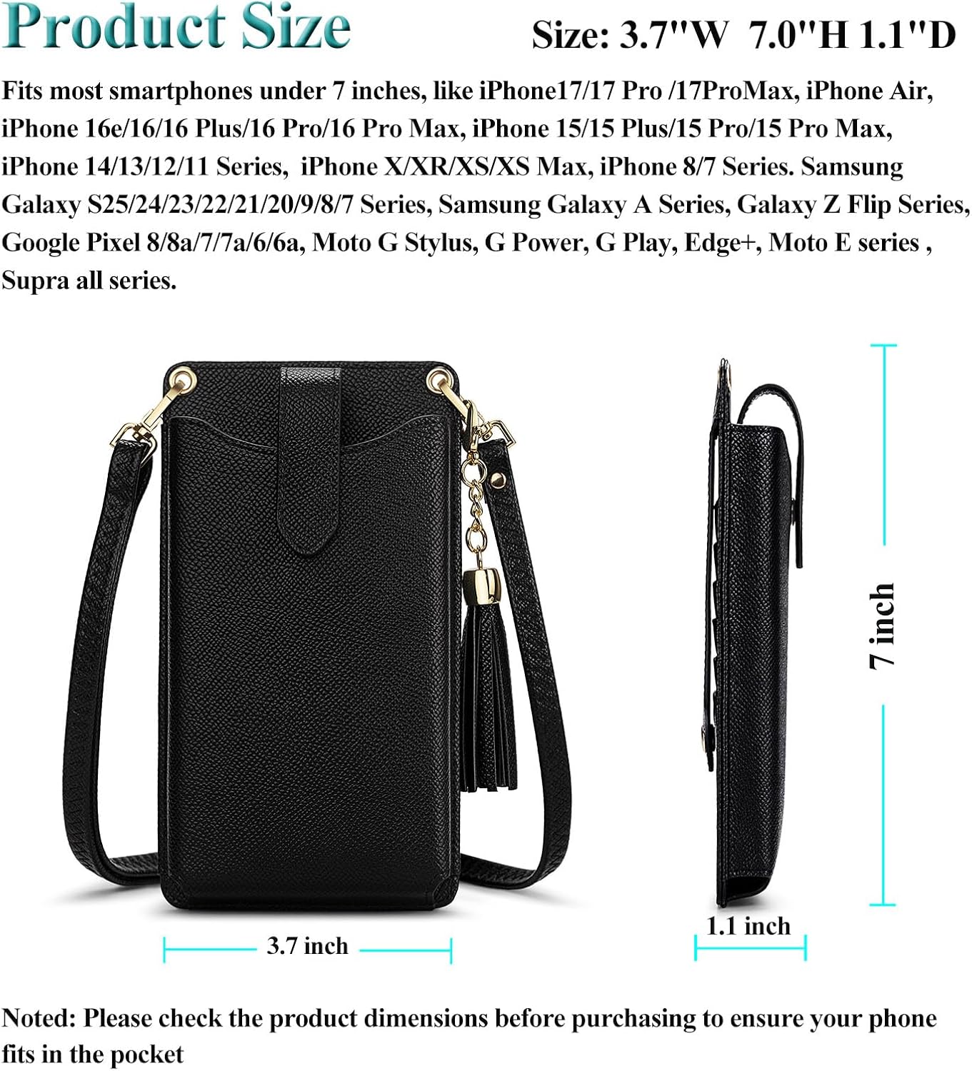 Peacocktion Small Crossbody Cell Phone Purse for Women, Lightweight Mini Small Crossbody Bags for Women with Card Slots - Image 5
