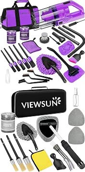 30 PCS Car Cleaning Kit, Purple Car Interior Detailing Kit with High Power Handheld Vacuum, Detailing Brush Set, Windshield Cleaner, Cleaning Gel, Complete Auto Accessories for Women Gift
