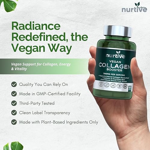 Miniatura 6 de Potenciador de colágeno a base de plantas - Soporte vegano con vitamina C, aminoácidos y ácido hialurónico - 700 mg por porción - Probado en