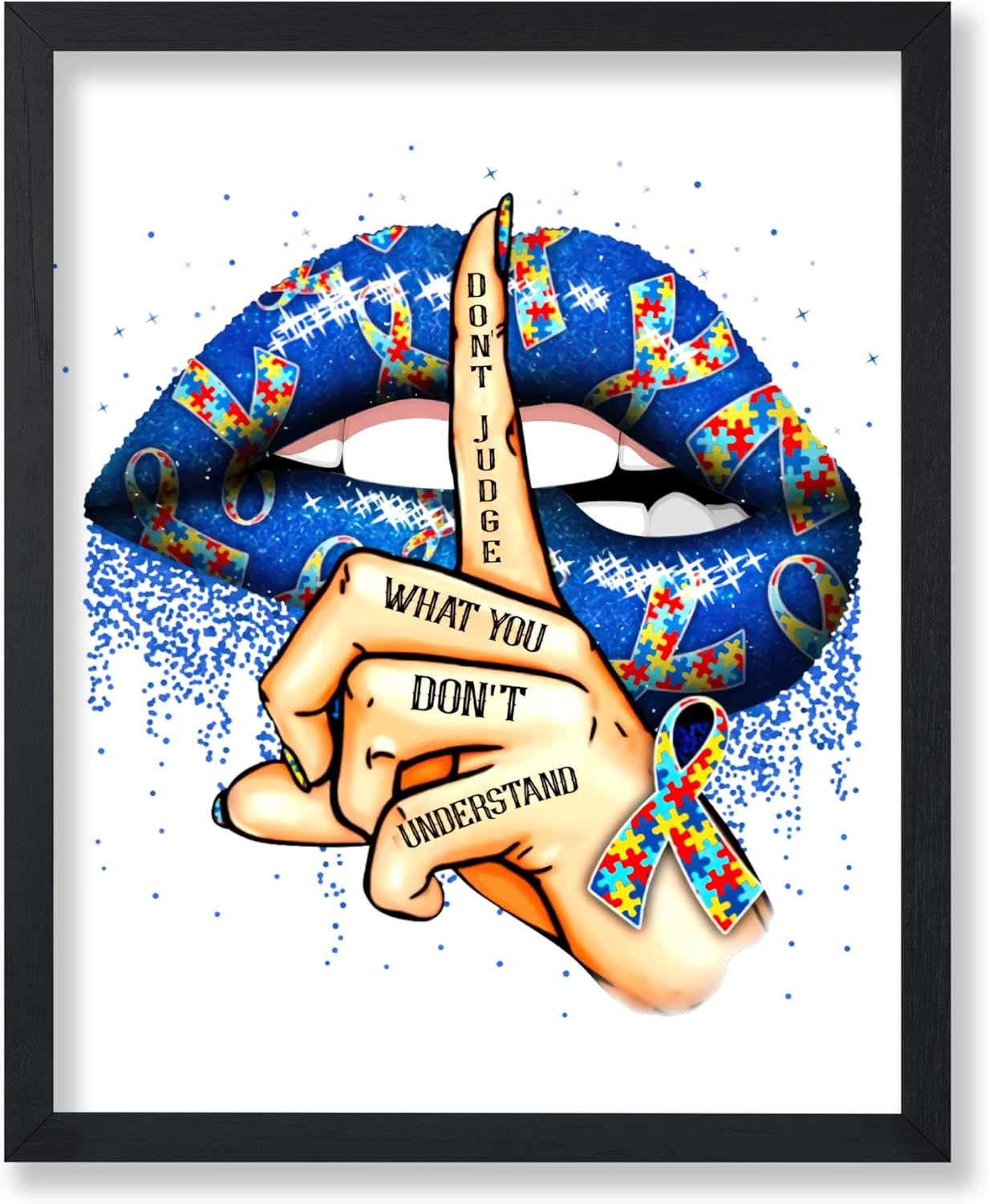 Poster Master Don't Judge What You Don’t Understand Poster - Autism Awareness Print - Mental Balance Art - Gift for Men & Women - Inspiring Decor for Bedroom or Living Room - 16x20 UNFRAMED Wall Art