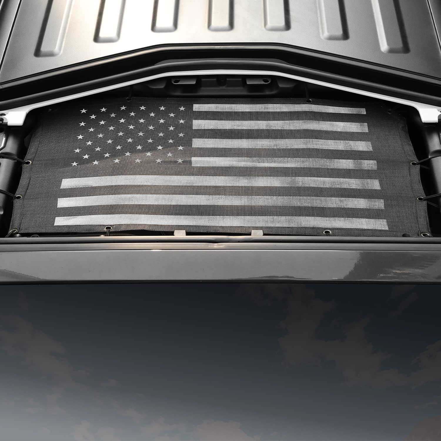 Linskip Overhead Protection Sun Shade Compatible with 2018-2026 Jeep Wrangler JL 4XE 2&4 Door, Freedom Mesh Screen Sunshade Bikini Top Cover for Jeep Wrangler Exterior Accessories(Black & White)