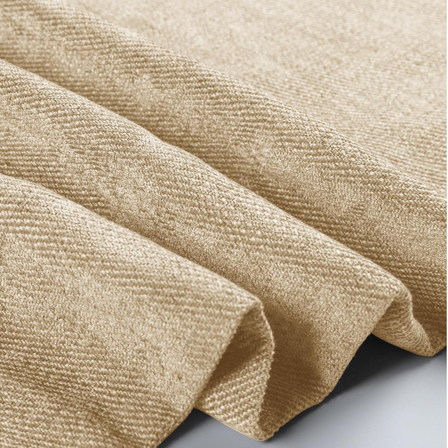 ChadMade 50W×84L Chenille Curtain Unlined Room Darkening Window Treatment Panel for Bedroom, Pinch Pleat Drape for Traverse Rod Track (1 Panel) Amber Tino Collection