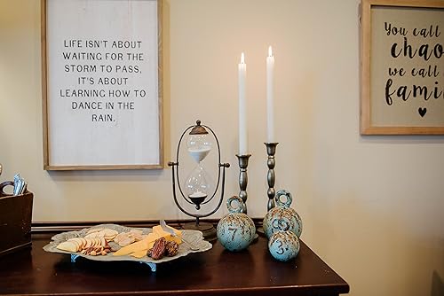 Miniatura 4 de Creative Co-Op Reloj de arena de metal decorativo con arena blanca óxido