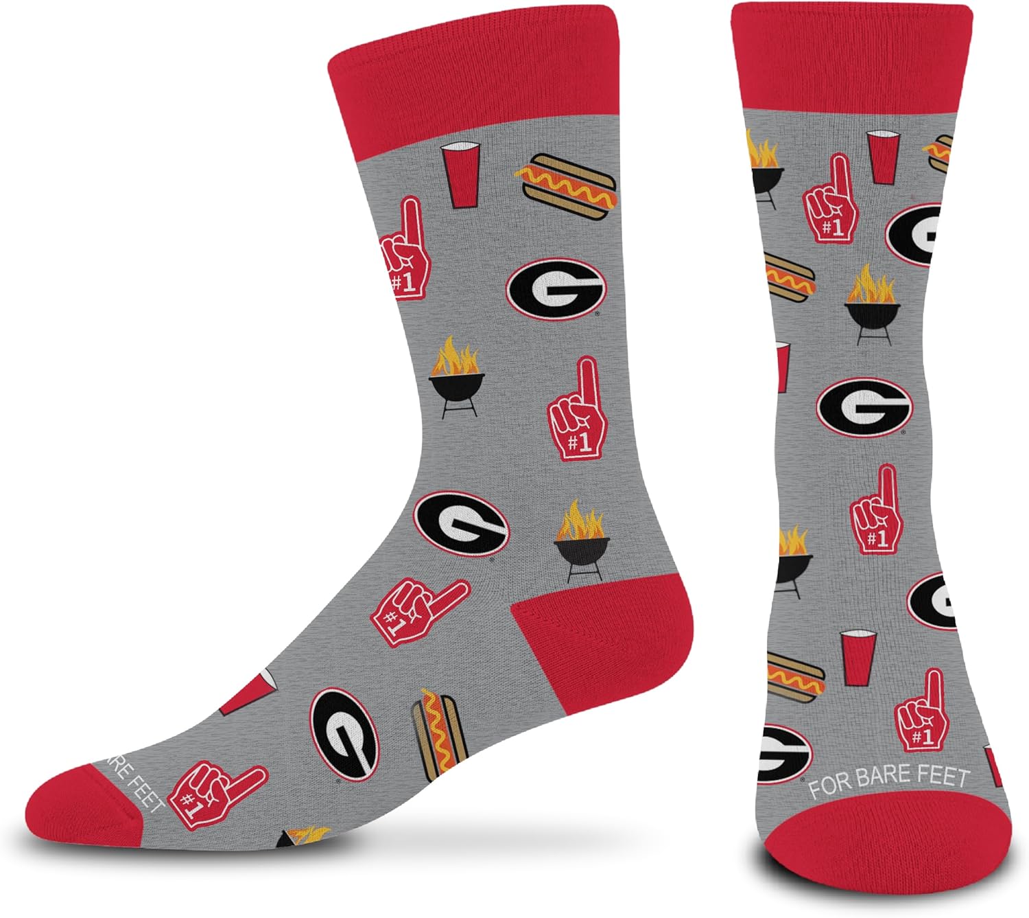 For Bare Feet NCAA Unisex Tailgate Dress Crew Sock Team Colors