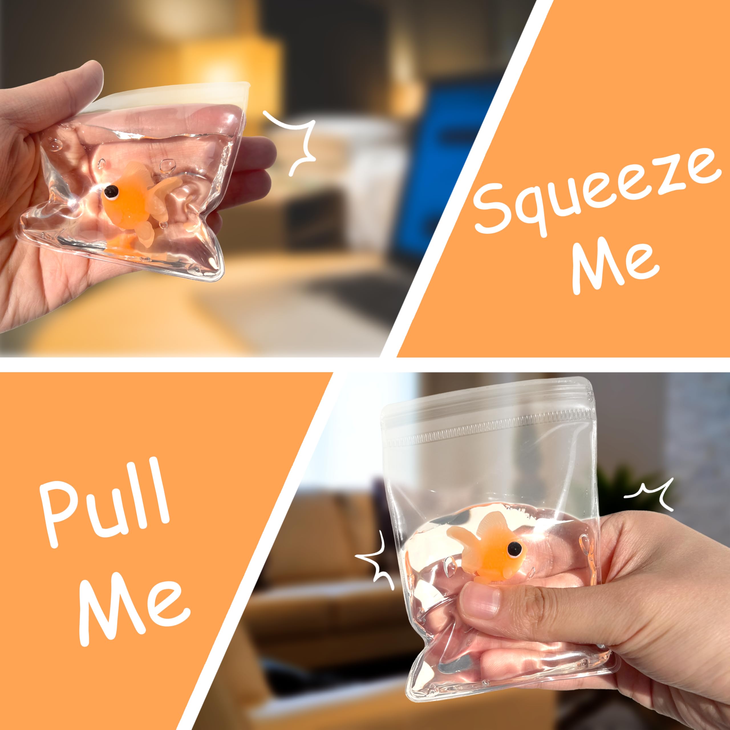 ZTATU Cute Animals Taba Squishy Fidget Toys for Kids & Adults - Fairly Soft Squeeze Toys Fish Fufu Squishy Kawaii Squishies - Party Favors Stress Relief Toy for Classroom, Office, Desk Accessory