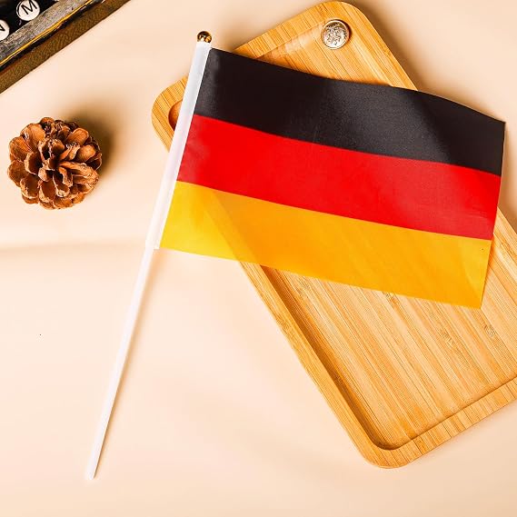 10pcs Small German Flag on Sticks Mini Germany Flag, 2pcs Tattoos