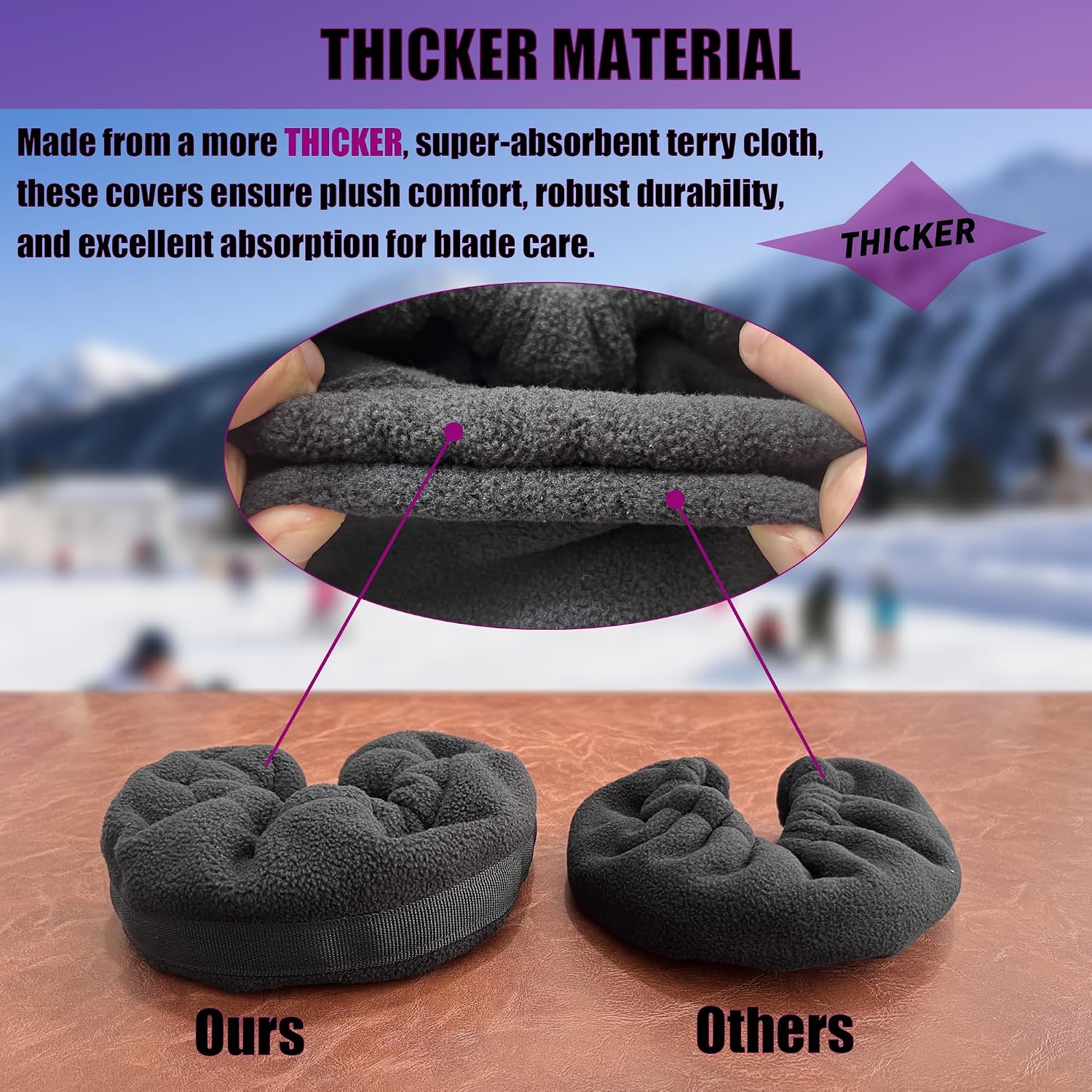 Ice Skate Blade Covers, Thickened Ice Skate Guards for Hockey Skates, Figure Skates and Ice Skates, Black