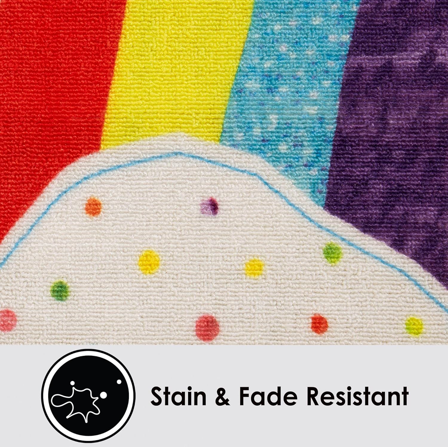 Eric Carle The Very Hungry Caterpillar Elementary Dream Big Little One Kids Machine Washable Area Rug, White/Grey, 4'11"x6'6"