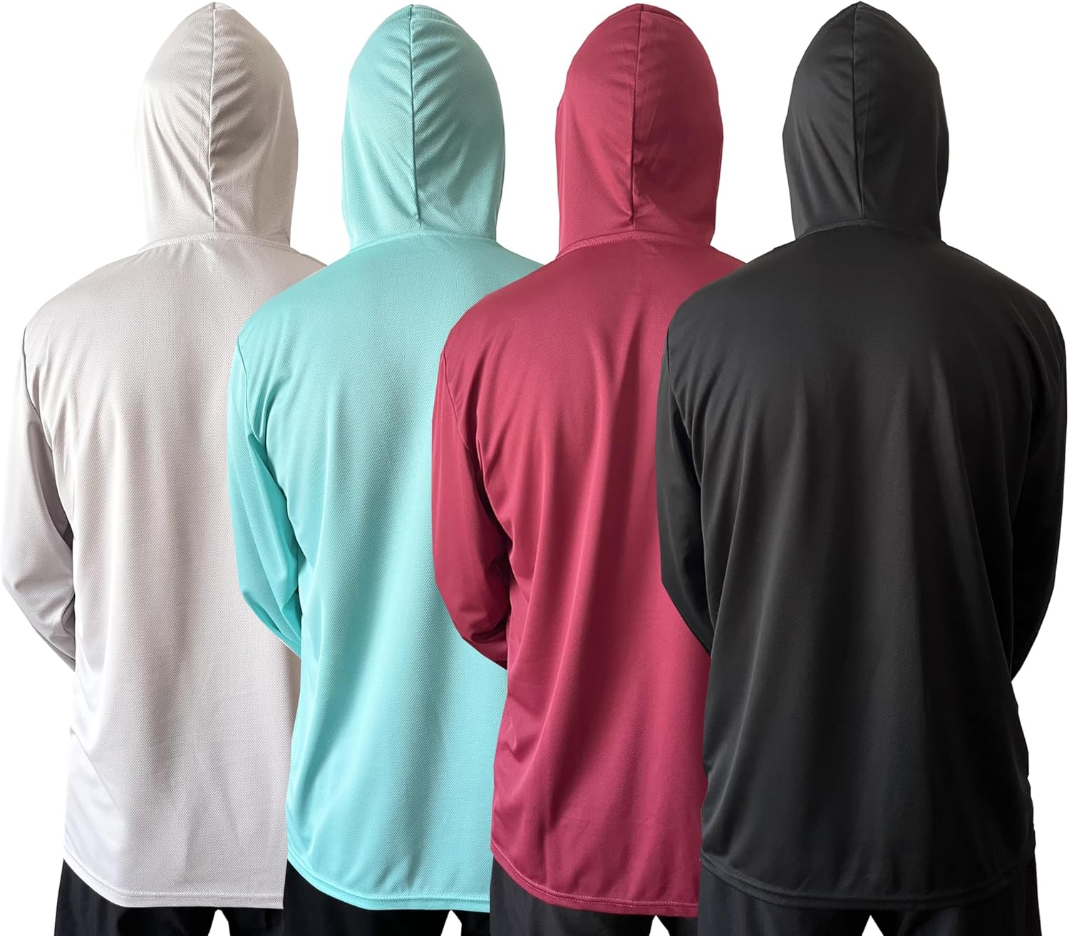 Men UPF 50+ Sun Protection Breathable T Shirt Long Sleeve Workout T-Shirts with Hood - Image 4