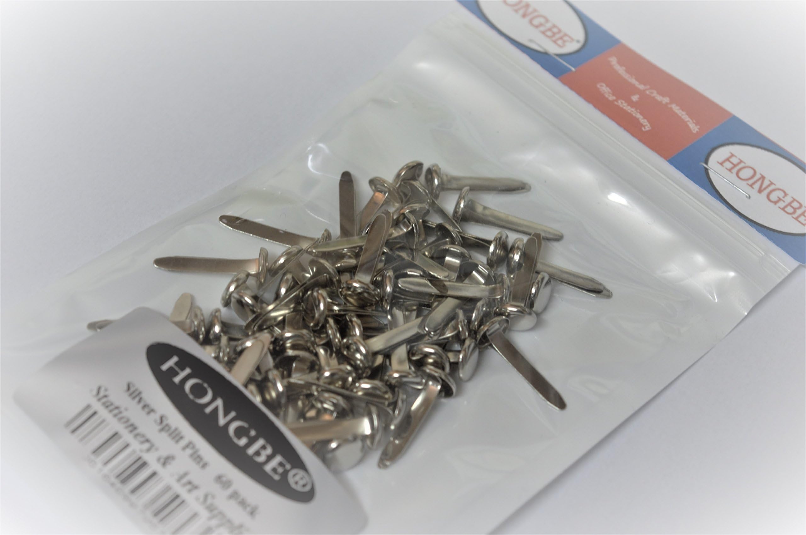 Hongbe 60 Split Pins Paper Fasteners 25mm Silver Colour