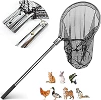 AQWXC Telescopic Animal Catch Net: 20" Opening, 43-78" Handle for Chickens, Ducks, Cats, Birds, Raccoons & Small Pets
