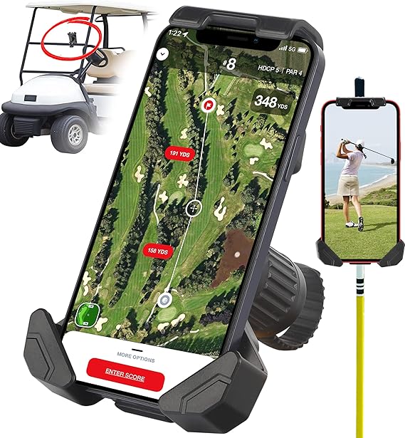 Golf Cart Phone Holder by AlphaTailSupplies Designed for Golf Carts