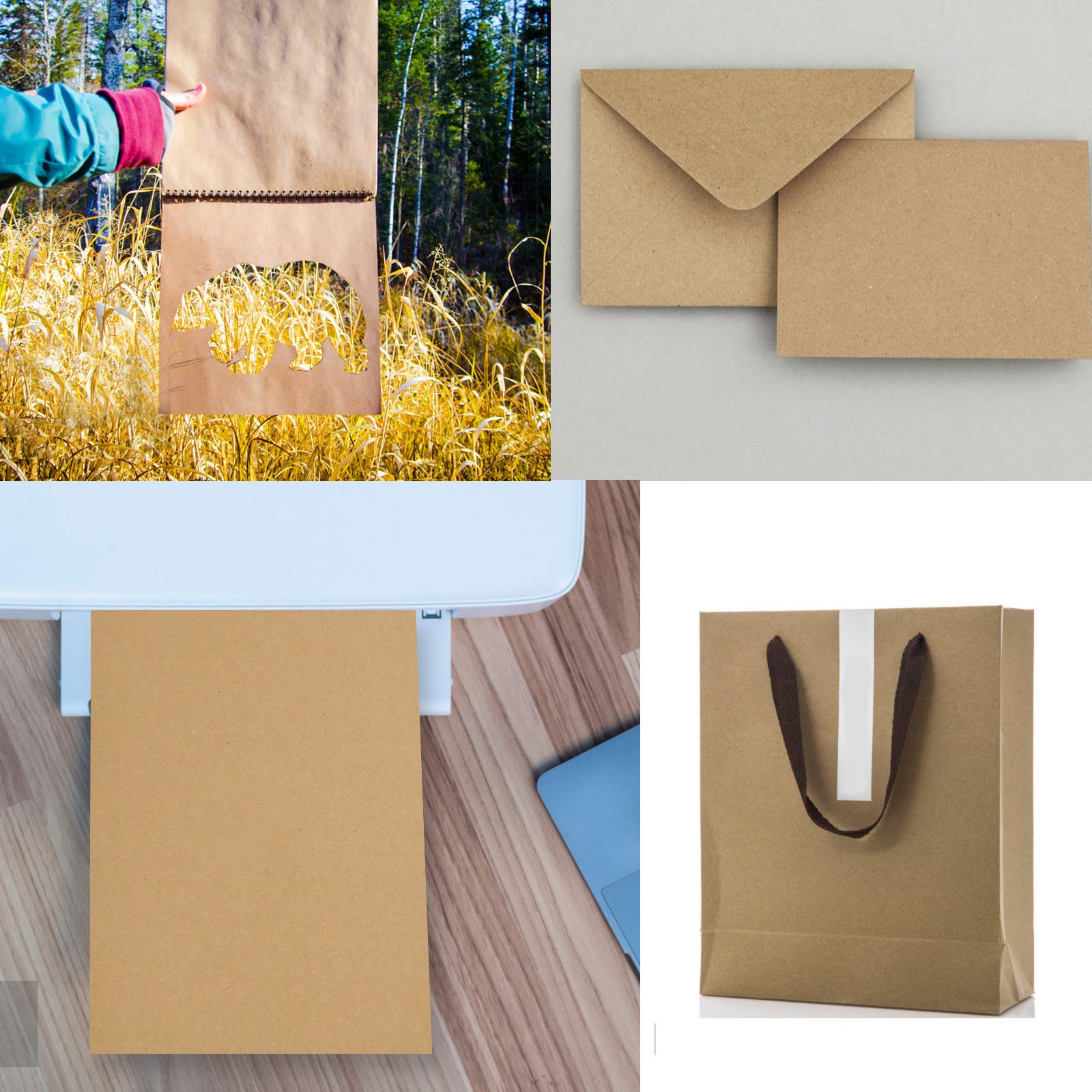 Nature-Eco 50 Fogli di Carta Kraft Marrone Spessa A5 - 380 g/m² Extra Spesso - Cartone Fai Da Te o Creativo, Robusto per Progetti DIY