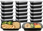KUMD 40-Piece Réglé (20-Pack) 32oz Conteneurs de préparation de repas avec lids - Réutilisable 1 Compartiment Entreposage alimentaire & Conteneurs congélateurs, Micro-ondes / Lave-vaisselle en sécurité, BPA Gratuit