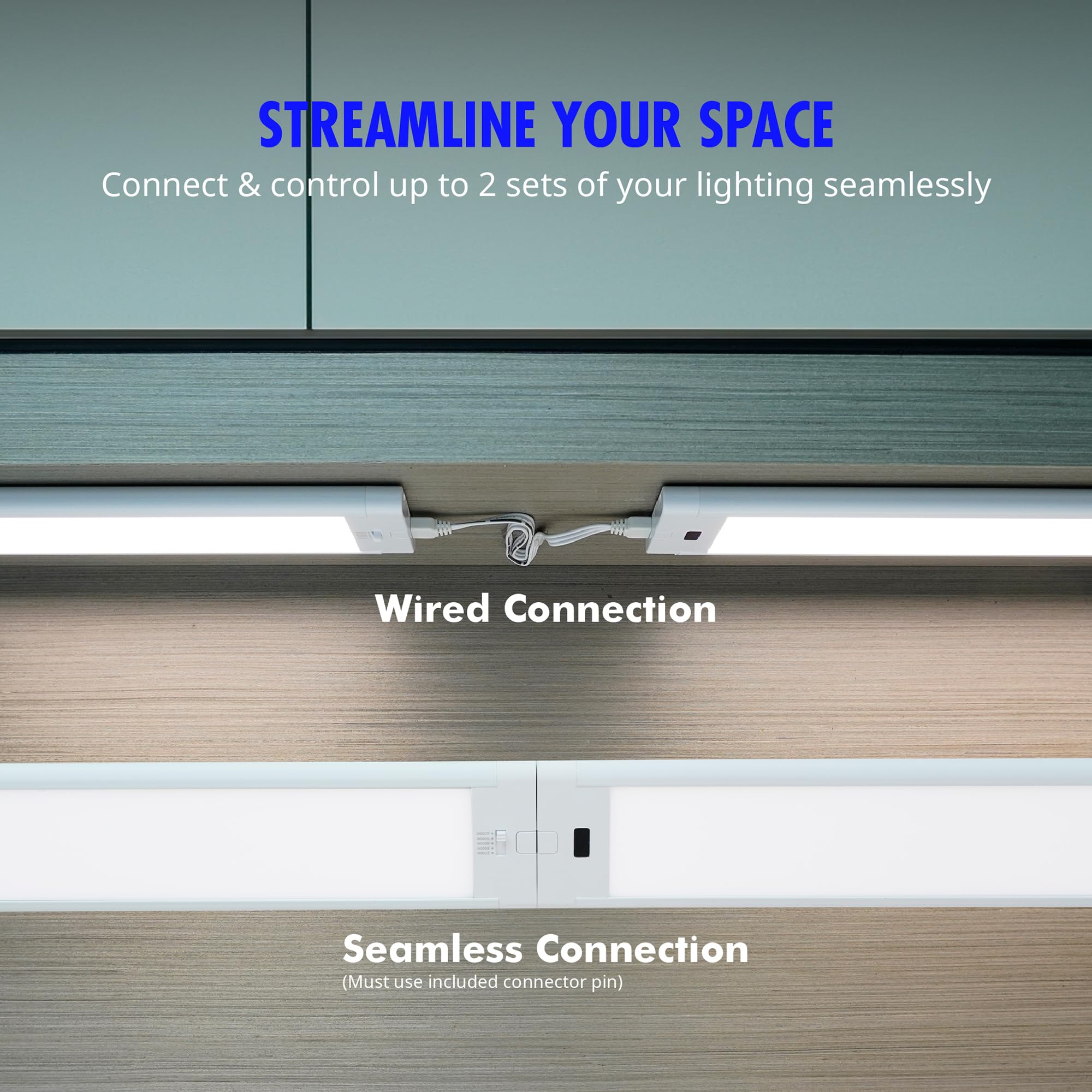 24 inch Under Cabinet LED Lighting has Handwave Sensor Stepless Dimming 5-CCT Slim and Compact Linkable Light Even — view 4