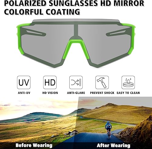 Miniatura 61 de STORYCOAST Lentes de sol deportivos polarizados para hombres y mujeres, para conducir, pesca, ciclismo, bicicleta de montaña, protección UV400