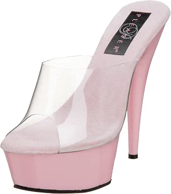 Clear Platform Slide Shoes DELIGHT-601-CLR