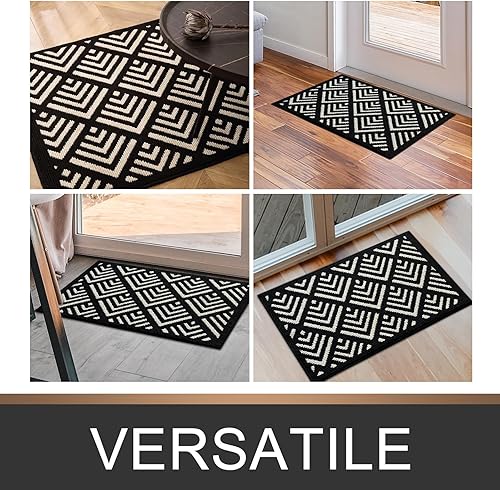 Miniatura 5 de K&janet6am Tapete para puerta interior, tapete duradero para puerta delantera, 32 x 20 pulgadas, antideslizante, absorbente, resistente a la
