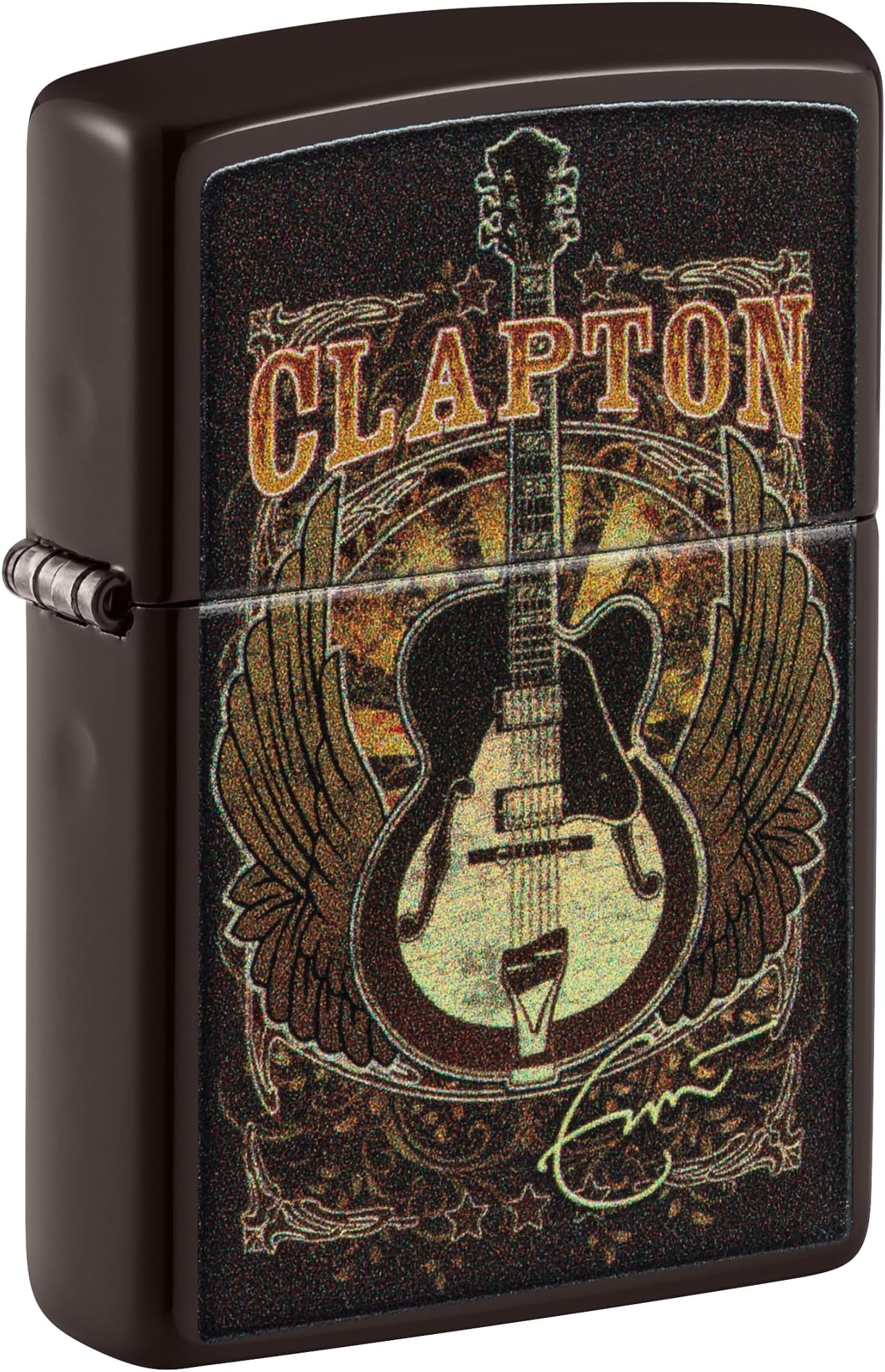 Zippo Eric Clapton Guitar Design Brown Pocket Lighter