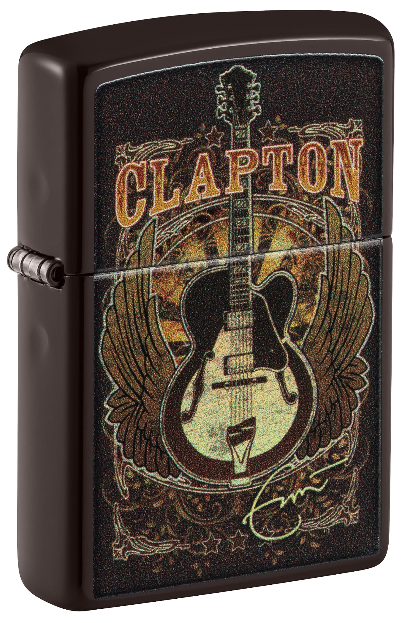 Eric Clapton Guitar Design Brown Pocket Lighter