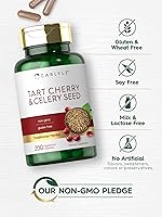 Vista 5 de Carlyle Suplemento de semillas de apio y cereza agria 200 cápsulas Vegetariano, sin OMG y sin gluten