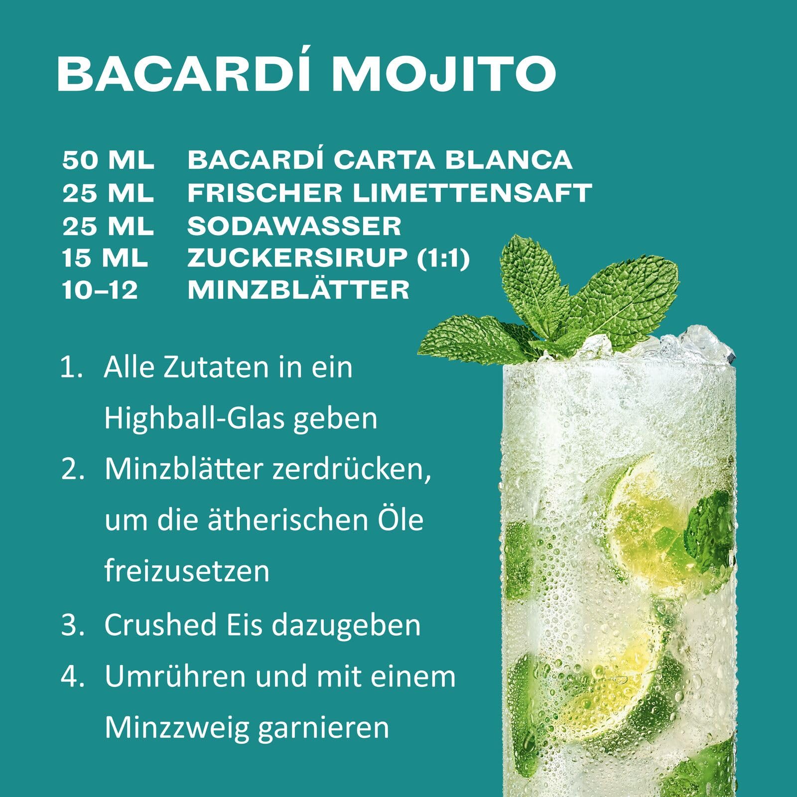 BACARDI Carta Blanca Superior White Rum - 70 cl/700 ml, 37,5 Vol-% - Legendärer Weißer Karibik-Rum, Perfekt zum Mixen und für Cocktails