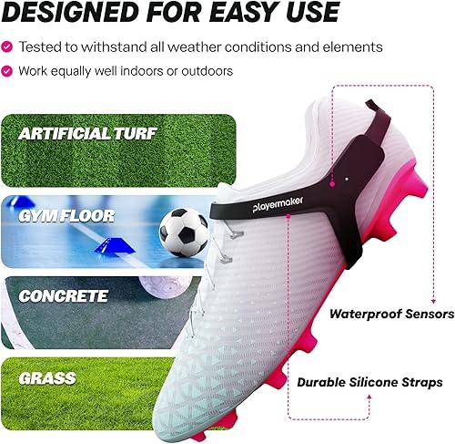 Miniatura 7 de Playermaker Rastreador de fútbol inteligente 2.0 para tacos, más de 25 métricas de entrenamiento de fútbol técnico y físico, acceso de 12 meses a la