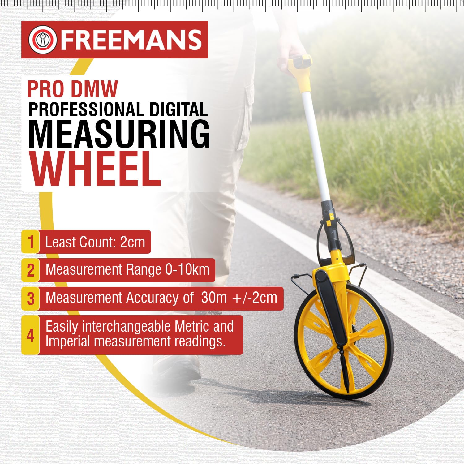 Freemans PRO-DMW Professional Digital Measuring Wheel - 12 Inch