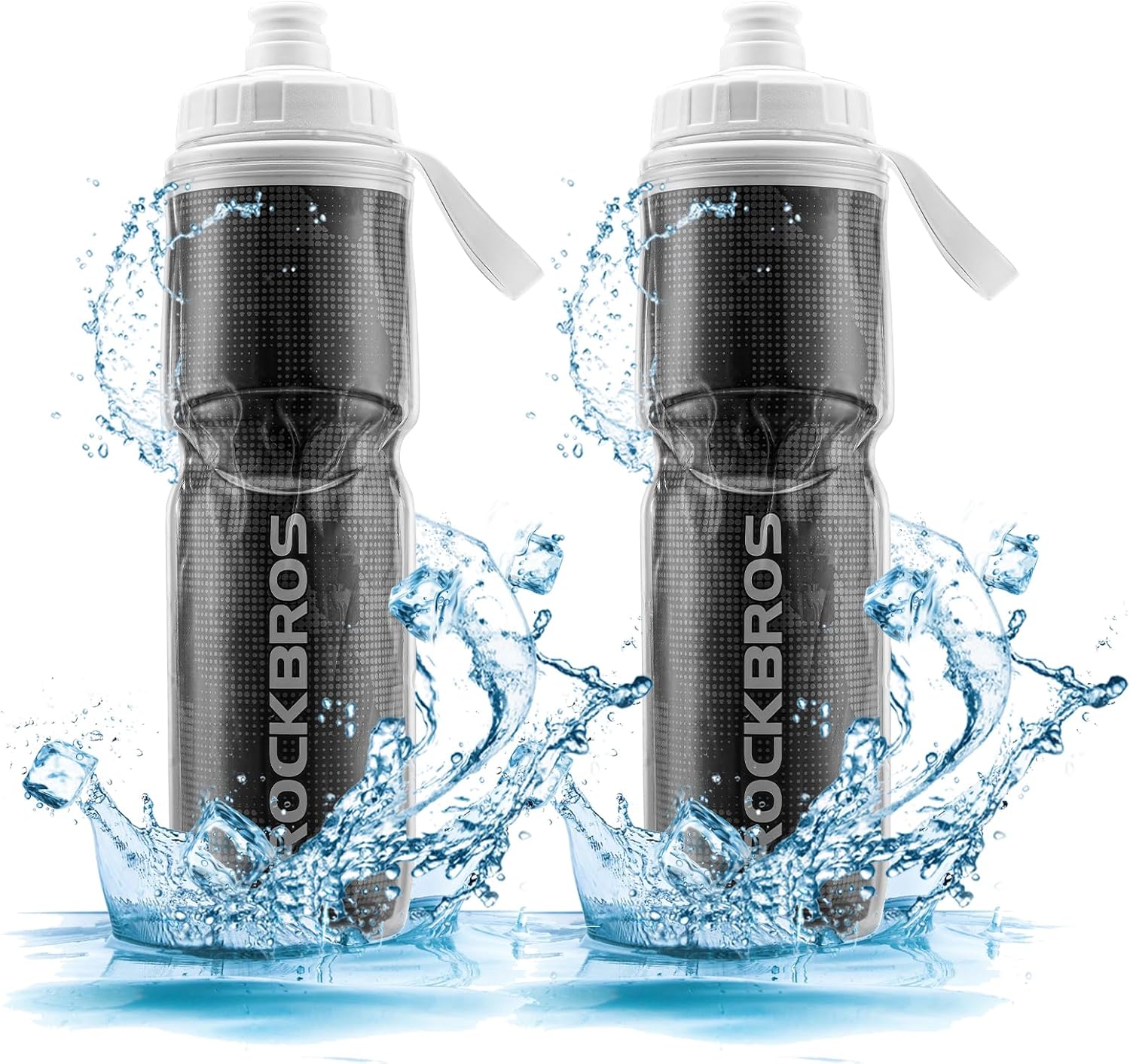 ROCKBROS Insulated Bike Water Bottles Keep Water Cool, Leak